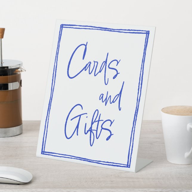 Expositor En L Rótulo De Mesa De Tarjetas Dibujadas A Mano Y Rega (In Situ)