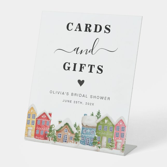 Expositor En L Rótulo de nevadas y regalos de Baby Shower en invi (Anverso)