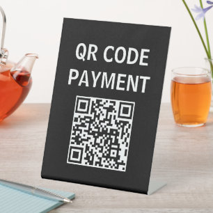 Expositor En L Rótulo de pago de código QR, pago sin efectivo