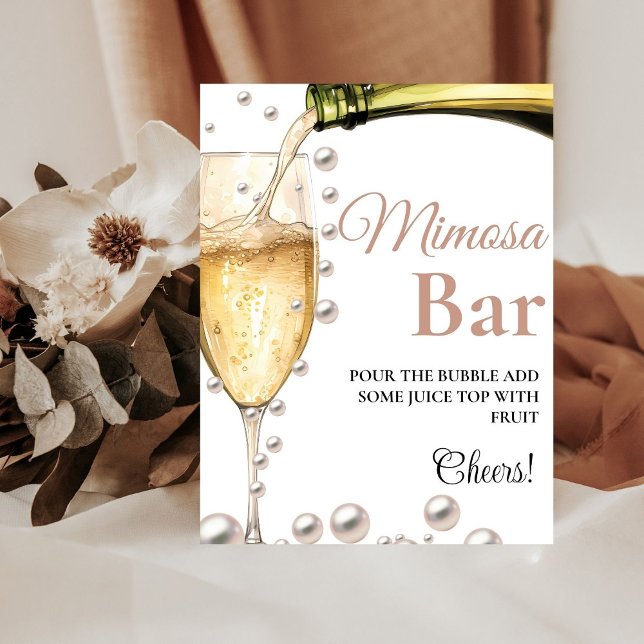 Expositor En L Rótulo de Pearls & Prosecco Bachelorette Mimosa Ba (Subido por el creador)