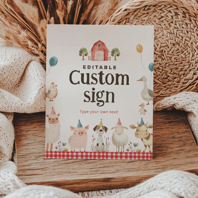 Expositor En L Rótulo de Personalizado de cumpleaños de la granja (Subido por el creador)
