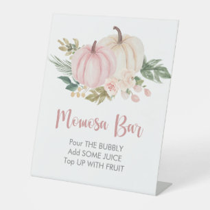 Expositor En L Rótulo de pumpkin Momosa Bar Baby Shower Pedestal