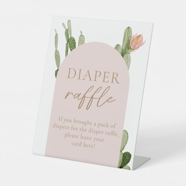 Expositor En L Rótulo de Raffle del Dique del Desierto del Cactus (Anverso)