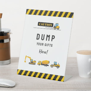 Expositor En L Rótulo de regalos de Fiesta de construcción amaril