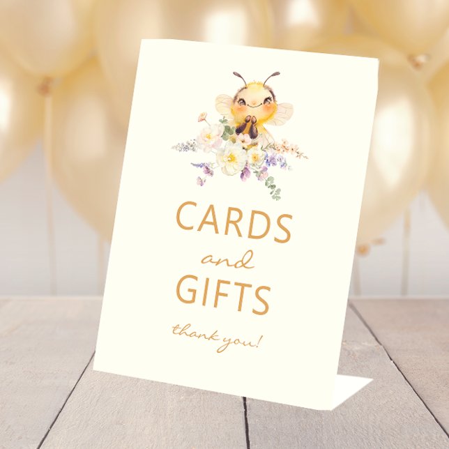 Expositor En L Rótulo de Regalos de Tarjetas Bee (Bee Cards Gifts Sign
)