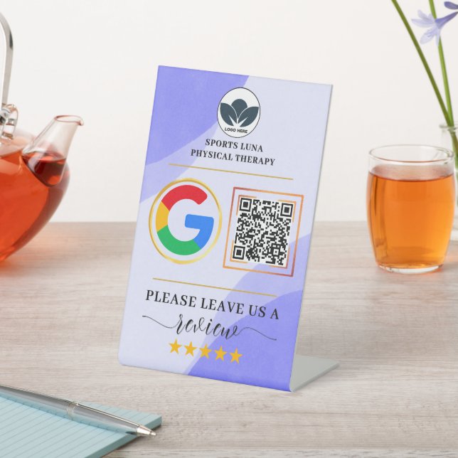 Expositor En L Rótulo de revisión empresarial - Código QR Persona (In Situ)