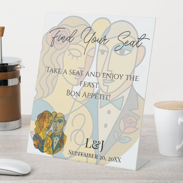 Expositor En L Rótulo de tabla de bodas de destino de silueta art (In Situ)