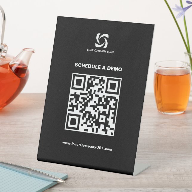 Expositor En L Rótulo de tabla de código QR para mostrar la prese (In Situ)