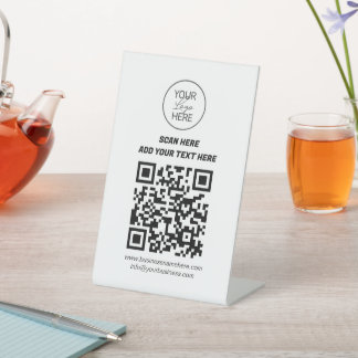 Expositor En L Rótulo de tabla de código QR personalizado con log