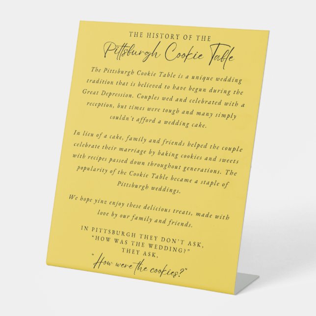 Expositor En L Rótulo de tabla de cookies de Pittsburgh (Anverso)