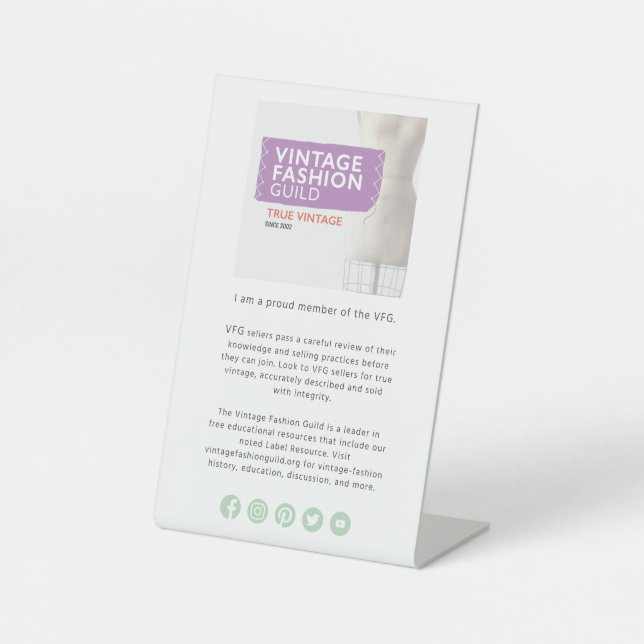 Expositor En L Rótulo de tabla de miembros de VFG Orgulloso (Anverso)