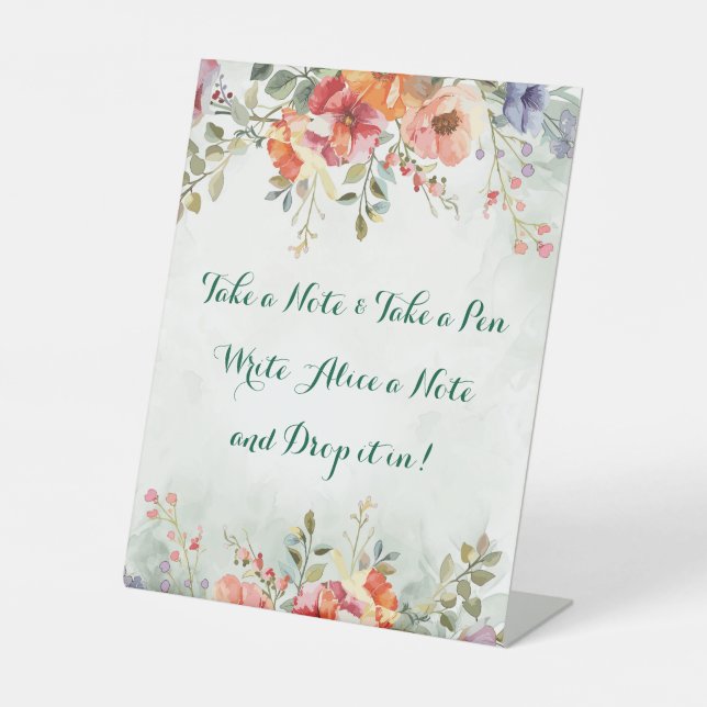 Expositor En L Rótulo de tabla de tarjetas de flores silvestres C (Anverso)
