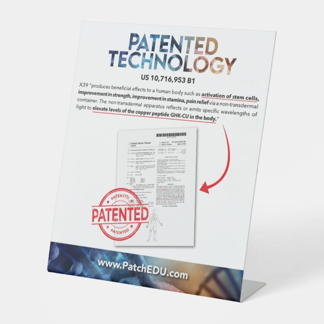 Expositor En L Rótulo de tabla - Tecnología patentada (Anverso)
