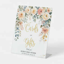 Expositor En L Rótulo de tarjetas de acuarela floral y regalos de