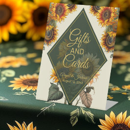 Expositor En L Rótulo de tarjetas de boda y regalos para girasole