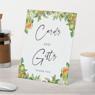 Expositor En L Rótulo de tarjetas de cítricos limón y regalos par