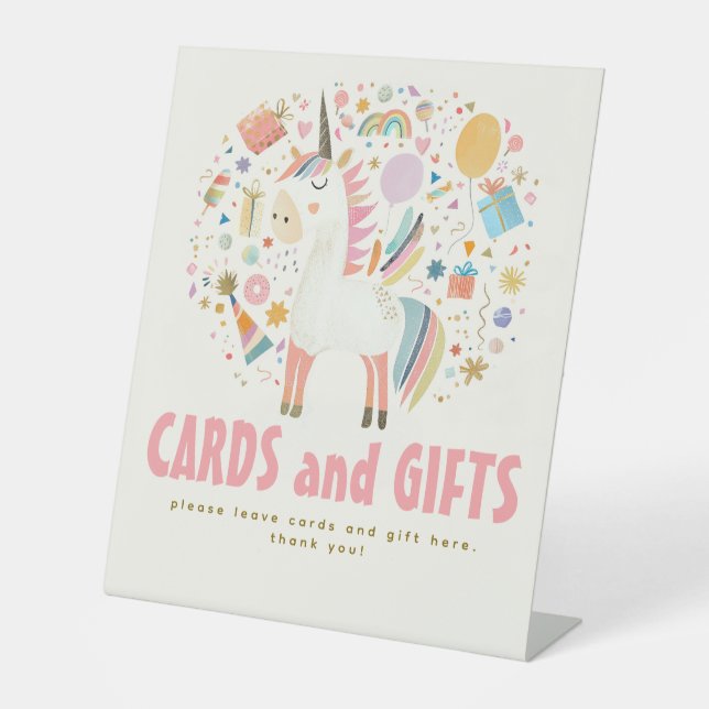 Expositor En L Rótulo de tarjetas de Fiesta de cumpleaños y regal (Anverso)