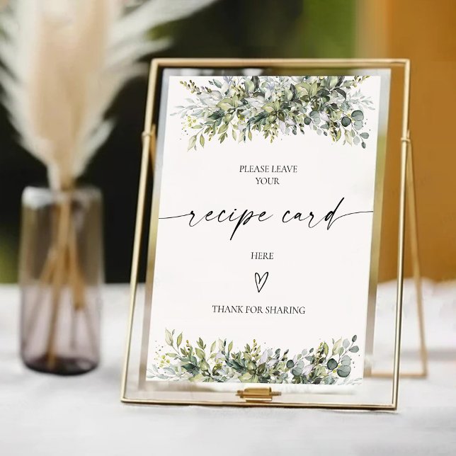 Expositor En L Rótulo de tarjetas de recetas de hierbas verdes (Subido por el creador)