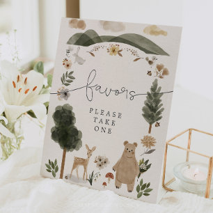 Expositor En L Rótulo de tarjetas y regalos Boho Woodland Baby Sh