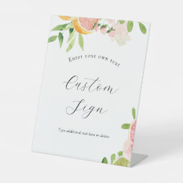 Expositor En L Rótulo de texto de Personalizado de cítricos rosa