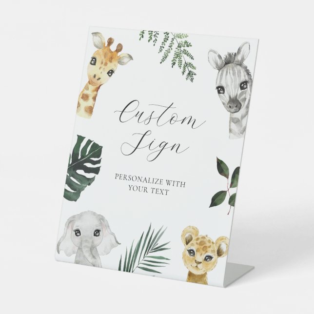 Expositor En L Rótulo de texto Personalizado de jungla silvestre (Anverso)