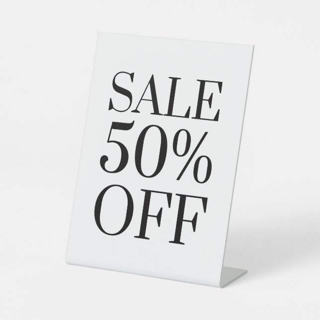 Expositor En L Rótulo de venta al 50%, Cartelop Counter Signage,  (Anverso)