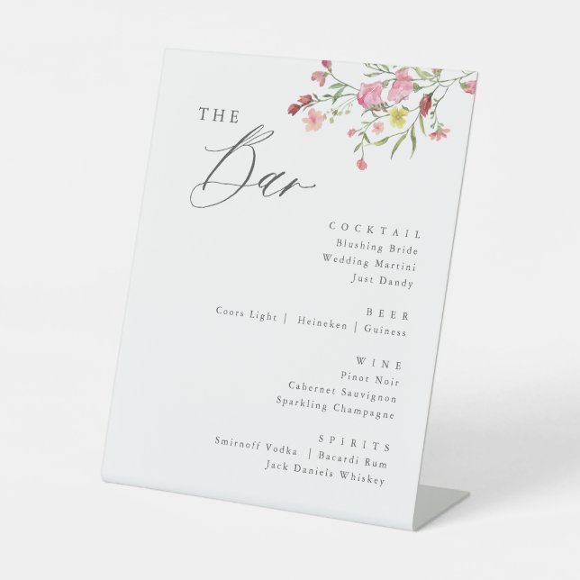 Expositor En L Rótulo del Bar Boda de Flores Silvestres (Anverso)