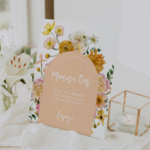 Rótulo del bar Peach Floral Arch Mimosa