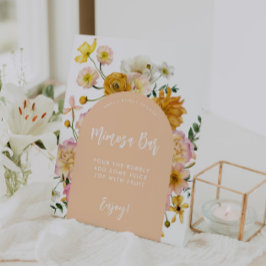 Expositor En L Rótulo del bar Peach Floral Arch Mimosa