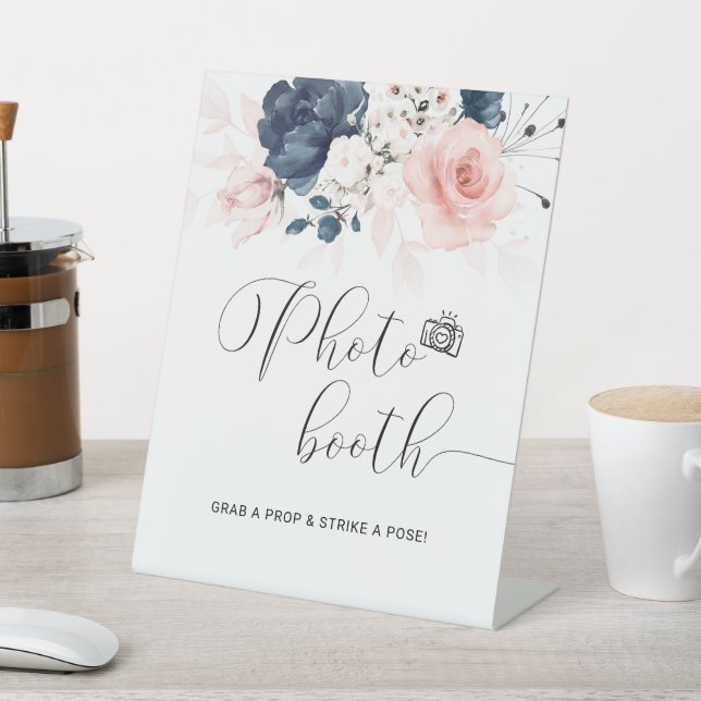 Expositor En L Rótulo del cuerpo fotográfico Boda rosa azul marin (In Situ)