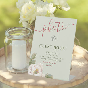 Expositor En L Rótulo del libro de fotos de Sage y Boda de Rubor
