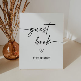 Expositor En L Rótulo del libro de invitados Baby Shower con guió