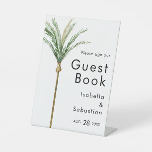 Expositor En L Rótulo del libro de invitados de bodas de destino 