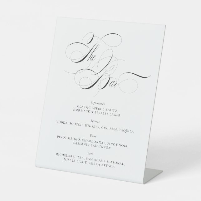 Expositor En L Rótulo del menú Barra boda (Anverso)