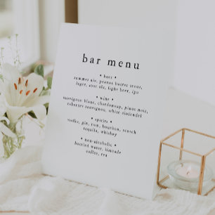 Expositor En L RÓTULO del menú Boda único Minimalista EMELIA