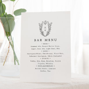Expositor En L Rótulo del menú de la barra de bodas de color blan