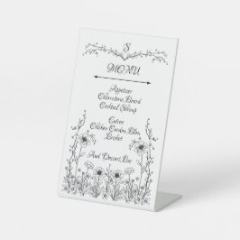 Expositor En L Rótulo del menú Flor