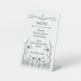 Expositor En L Rótulo del menú Flor