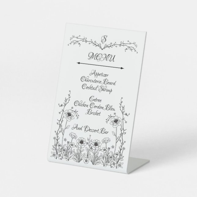 Expositor En L Rótulo del menú Flor (Anverso)