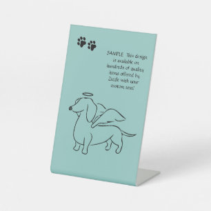 Expositor En L Rótulo del mostrador de recuentos de Dachshund Ang