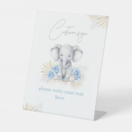 Expositor En L Rótulo del Personalizado Elephant Safari Boho Blue