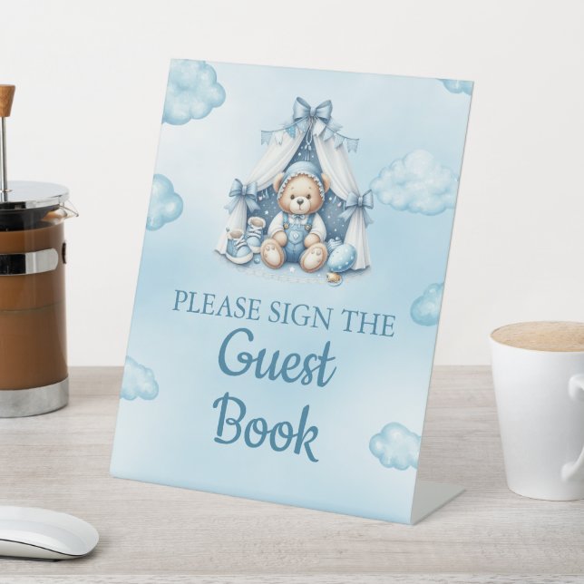 Expositor En L Rótulo El Libro De Invitados Oh Baby Teddy Bear En (In Situ)