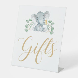 Expositor En L Rótulo elefante Baby Shower Gift