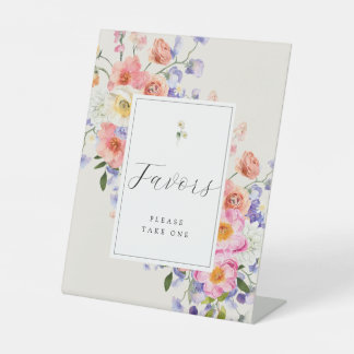 Expositor En L Rótulo Elegance Pink Boho Floral Favor