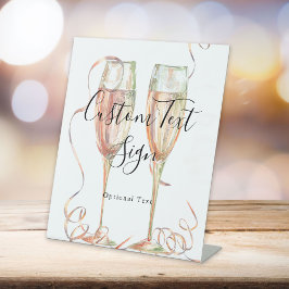 Expositor En L Rótulo elegante de Champagne