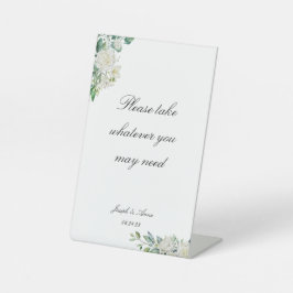 Expositor En L Rótulo en el cuarto de baño con flores blancas per