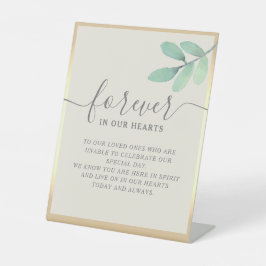 Expositor En L Rótulo en memoria de Greenery Gold Boda