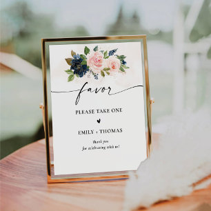 Expositor En L Rótulo favorito de ducha de novia floral rosa de l
