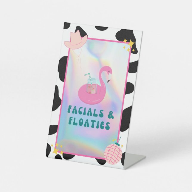 Expositor En L Rótulo Fiesta de Cowgirl Bach Disco Facials & Floa (Anverso)