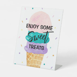 Expositor En L Rótulo Fiesta de mesa de postres de helado Fiesta